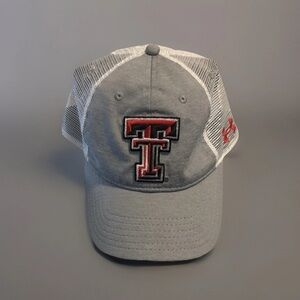 Under Armour Texas Tech Red Raiders Mesh Gray and White Ball Cap Hat Adjustable